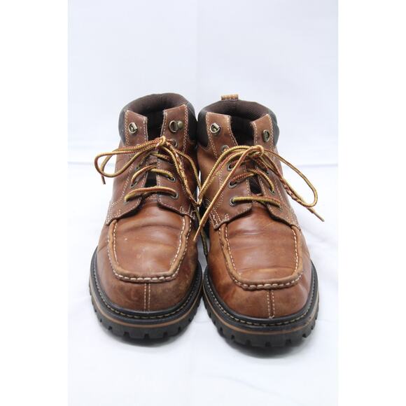 Tommy Hilfiger Boots Mens Size 11.5 Brown Leather Moc Toe Lug Distressed Ankle main image 9